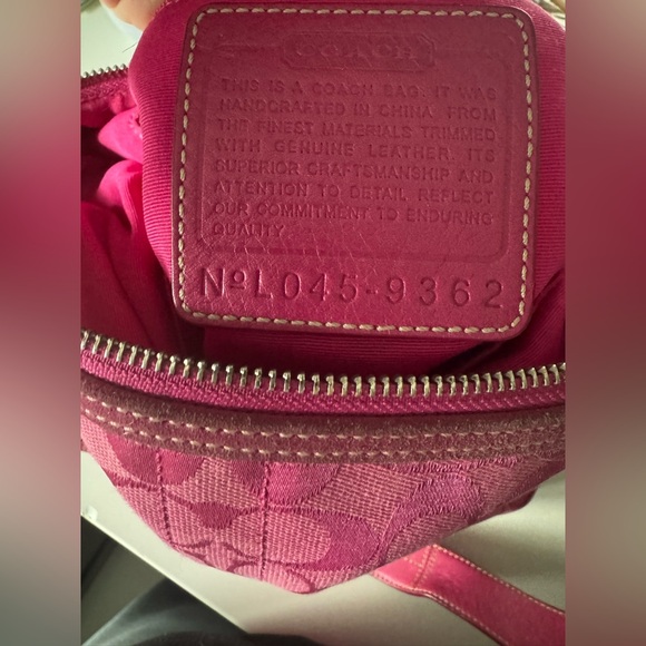 Coach Hot Pink Signature & Suede Bag #9362 - Picture 9 of 10